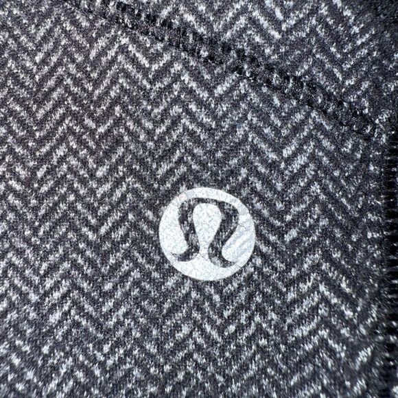 Lululemon Base Runner 1/2 Zip Heathered Herringbone Black Size 10 - Picture 7 of 12